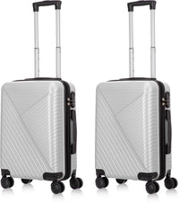 2-piece hard shell suitcase set – Santorini-Silver-2x S (39 L)-State of Style