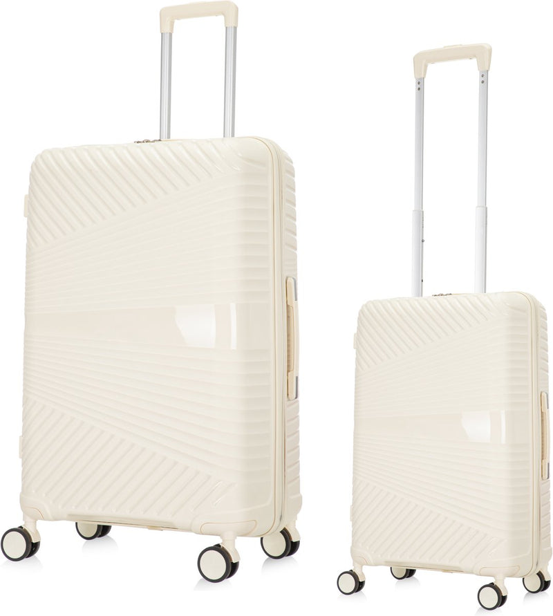 2-piece hard shell suitcase set – Valencia-White-2x S (39 L)-State of Style