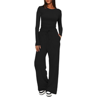 2-Piece Ladies Lounge Set - Lieke-Black-74 cm-XS-State of Style