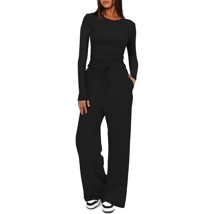 2-Piece Ladies Lounge Set - Lieke-Black-74 cm-XS-State of Style