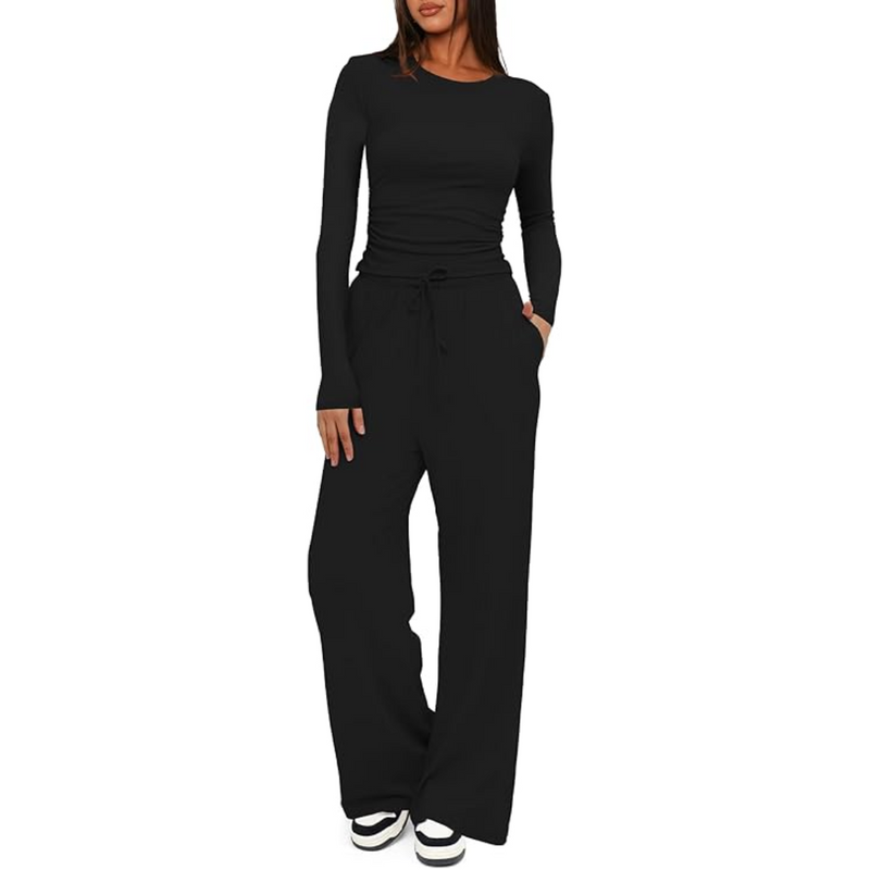 2-Piece Ladies Lounge Set - Lieke-Black-74 cm-XS-State of Style