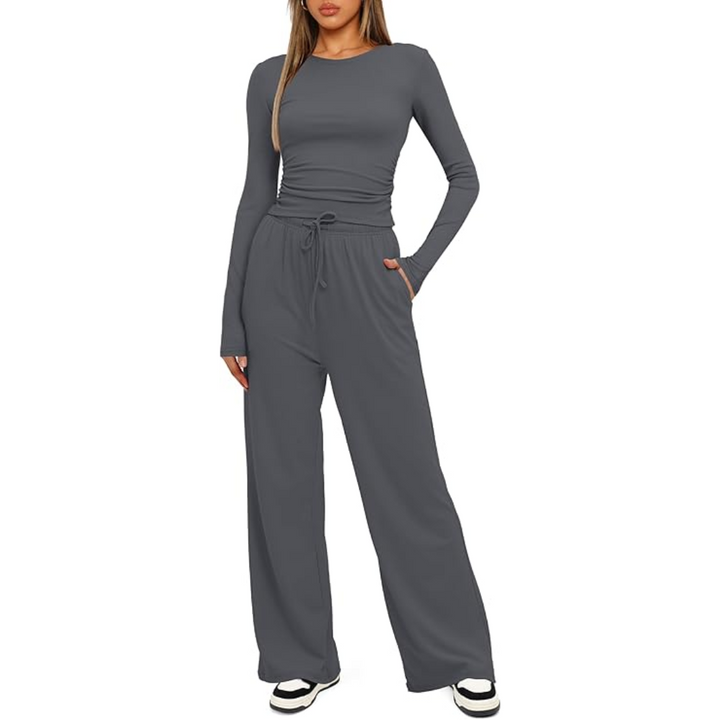 2-Piece Ladies Lounge Set - Lieke-Black-74 cm-XS-State of Style
