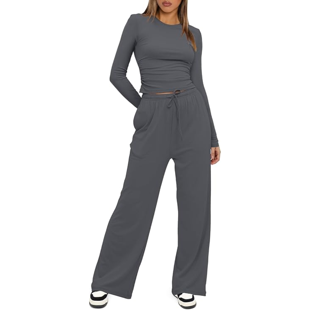 2-Piece Ladies Lounge Set - Lieke-Black-74 cm-XS-State of Style