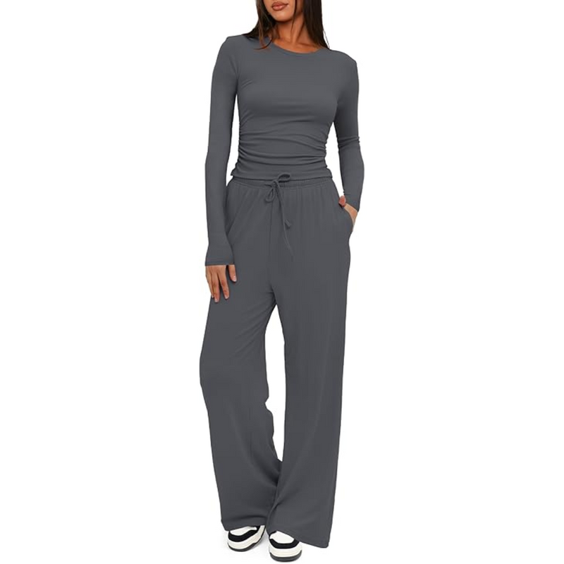 2-Piece Ladies Lounge Set - Lieke-Grey-74 cm-XS-State of Style