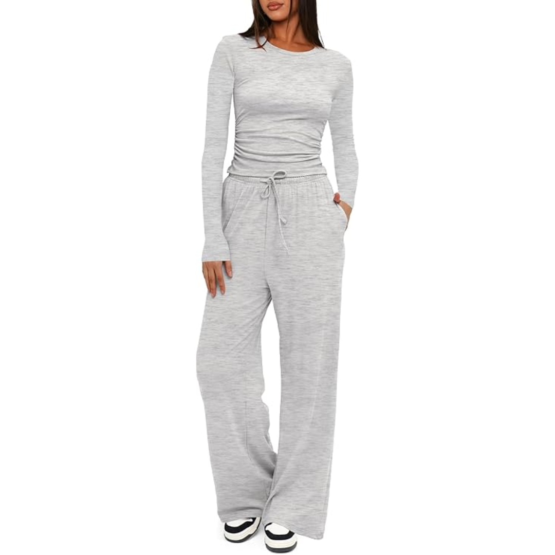 2-Piece Ladies Lounge Set - Lieke-White-74 cm-XS-State of Style