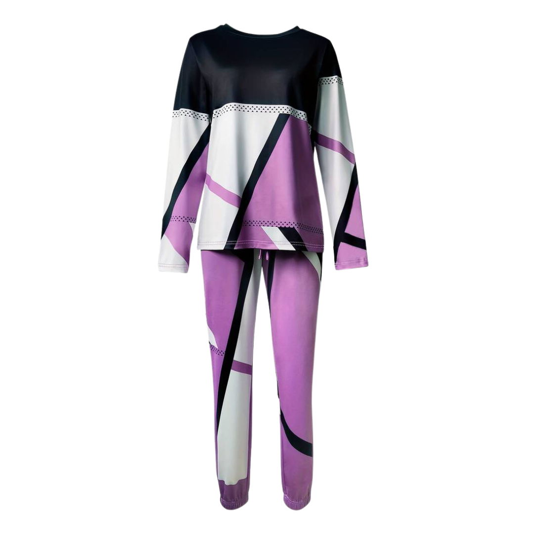 2-Piece Set with Round Neck and Long Pants – Sophie-Grey-S-State of Style
