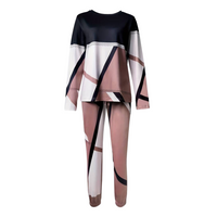 2-Piece Set with Round Neck and Long Pants – Sophie-Grey-S-State of Style