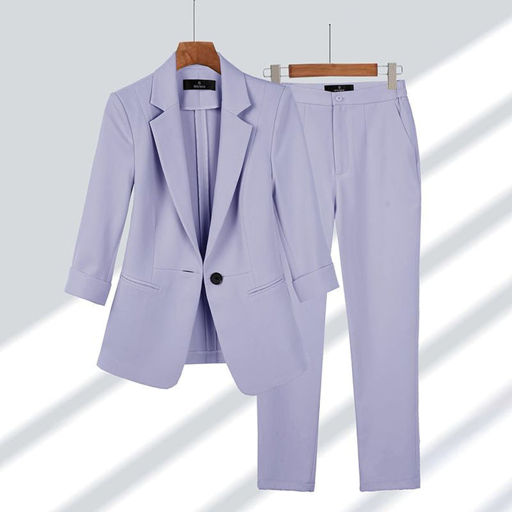 2-piece Women's Suit with Blazer and Trousers - Olivia-Purple-M-State of Style