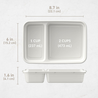20-piece reusable 2-compartment food containers-Grey-State of Style