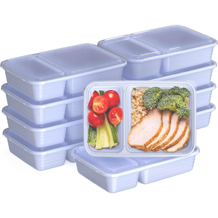 20-piece reusable 2-compartment food containers-Purple-State of Style