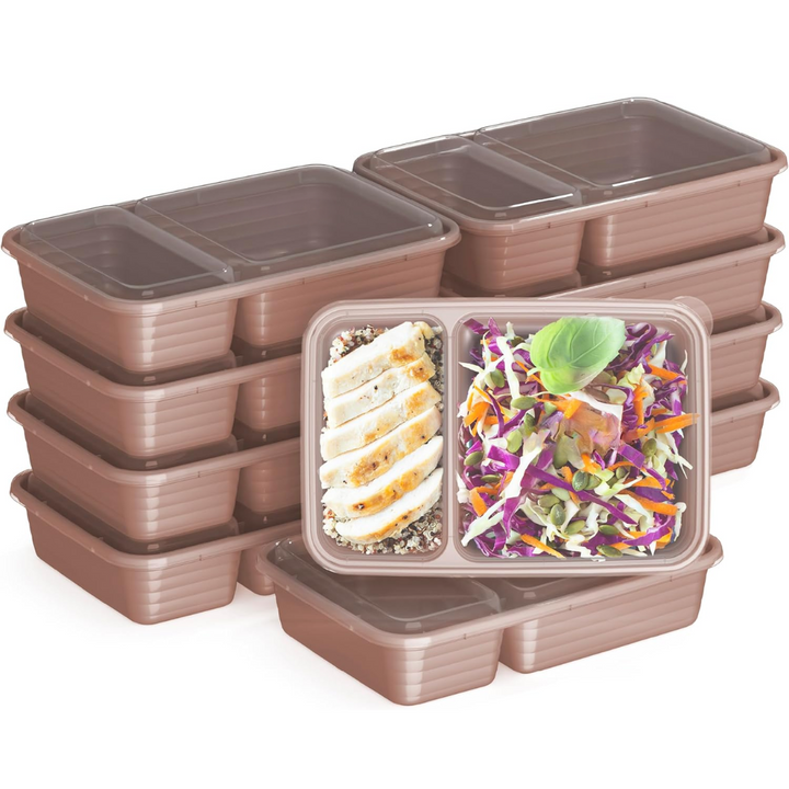 20-piece reusable 2-compartment food containers-Rose Gold-State of Style