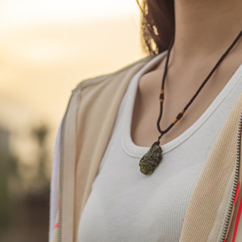 Purification Green Moldavite Necklace - Alina