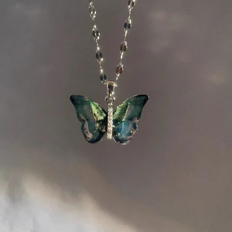 Blue Butterfly Necklace – Elina