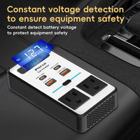 200W Car Inverter – DC 12V to 220V AC With USB-C & Fast Charger-200W-State of Style