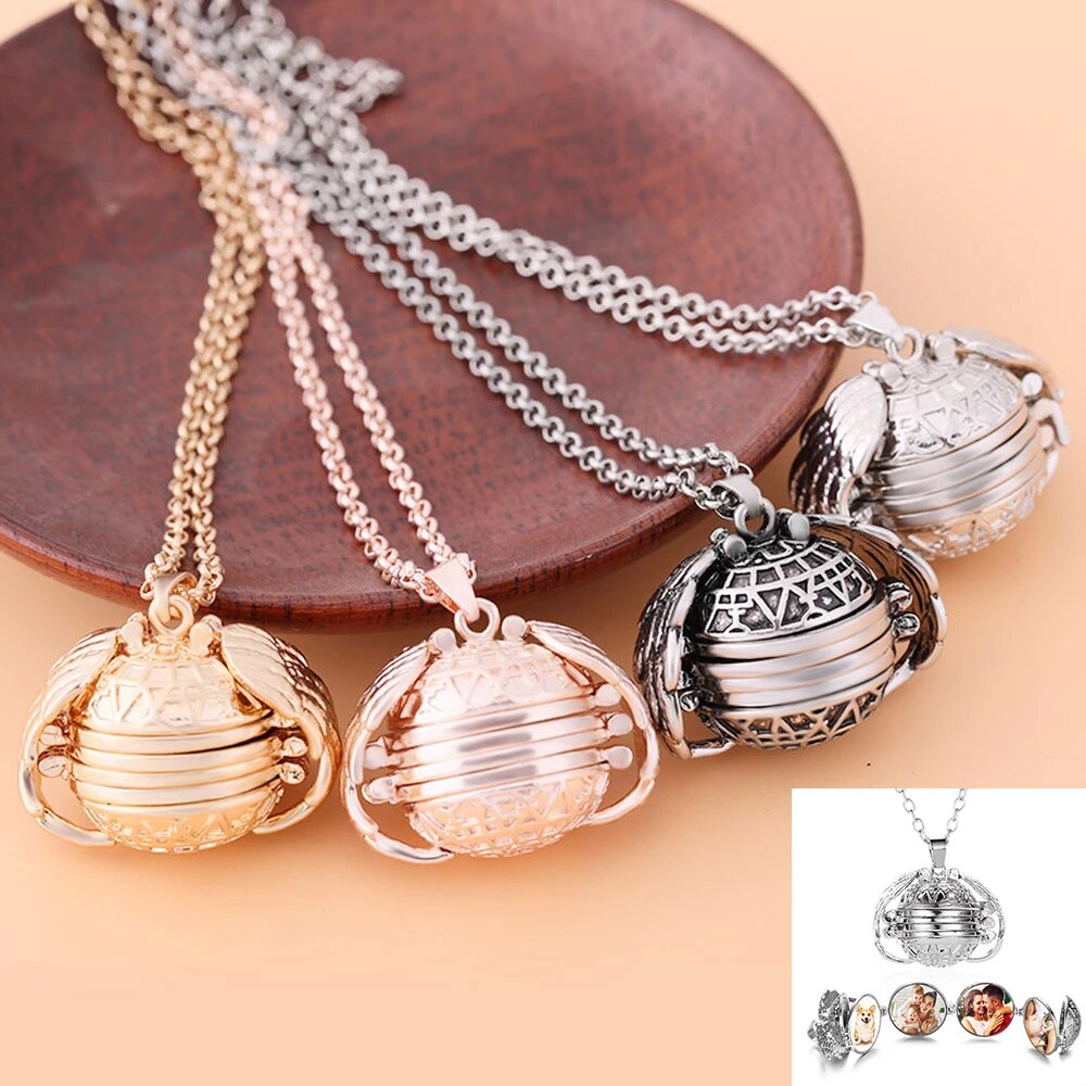 Stylish Multi-Layer Photo Locket Necklace