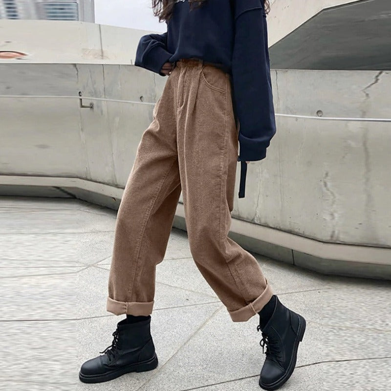 Ladies' corduroy trousers with wide leg – Emily Autumn Edition