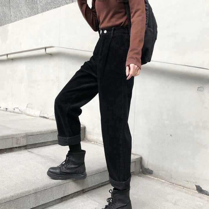 Ladies' corduroy trousers with wide leg – Emily Autumn Edition