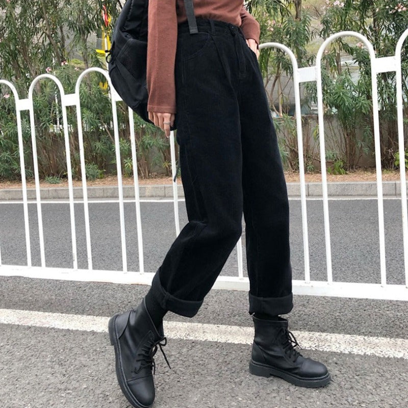 Ladies' corduroy trousers with wide leg – Emily Autumn Edition