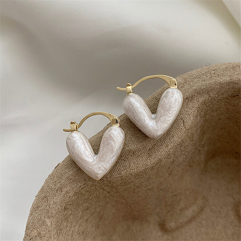 Elegant White Teardrop Earrings | Love-Inspired Dangle Design