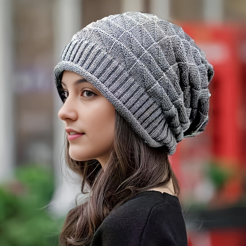 Ladies' knitted beanie, lightweight & elastic for spring and autumn – Alina