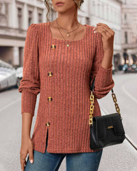 Knitted Ladies Top with Buttons – Mireille