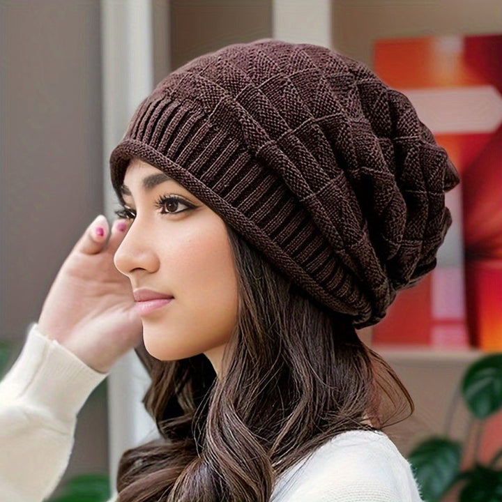 Ladies' knitted beanie, lightweight & elastic for spring and autumn – Alina