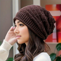 Ladies' knitted beanie, lightweight & elastic for spring and autumn – Alina
