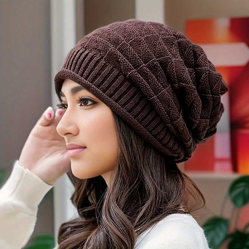 Ladies' knitted beanie, lightweight & elastic for spring and autumn – Alina