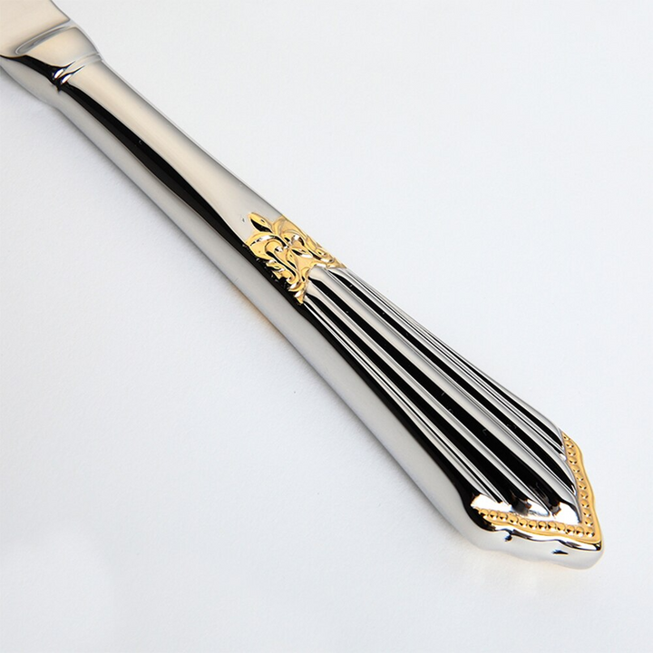 24- or 48-Piece Stainless Steel Cutlery Set with Gold Finish - GlowCut-24 Pieces-State of Style