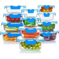 24-Piece Airtight Glass Food Storage Set - PurePreserve-Blue-State of Style