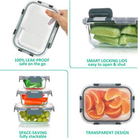 24-Piece Airtight Glass Food Storage Set - PurePreserve-Grey-State of Style