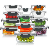 24-Piece Airtight Glass Food Storage Set - PurePreserve-Grey-State of Style