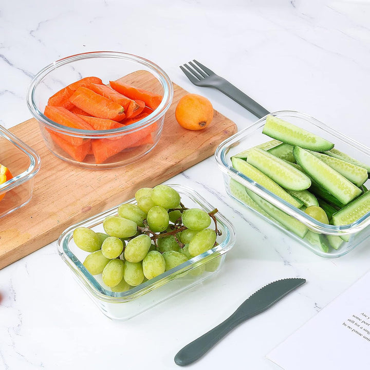 24-Piece Airtight Glass Food Storage Set - PurePreserve-Grey-State of Style
