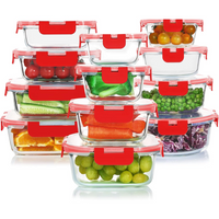 24-Piece Airtight Glass Food Storage Set - PurePreserve-Red-State of Style