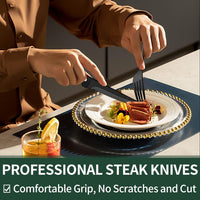 24-Piece Black Stainless Steel Cutlery Set-Round edge-State of Style