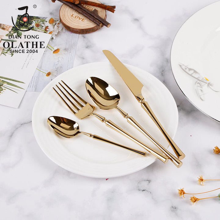 24-Piece Stainless Steel Cutlery Set - PureSet-Gold-State of Style