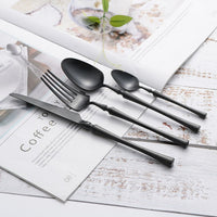 24-Piece Stainless Steel Cutlery Set - PureSet-Matte Black-State of Style