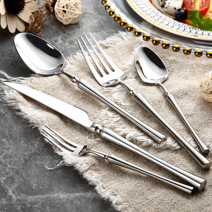 24-Piece Stainless Steel Cutlery Set – PureSet-Silver-State of Style