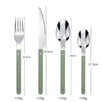 24-Piece Stainless Steel Cutlery Set with Engraved Design – BistroLine-Black-State of Style