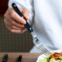 24-Piece Stainless Steel Cutlery Set with Engraved Design – BistroLine-Black-State of Style