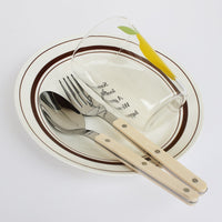 24-Piece Stainless Steel Cutlery Set with Engraved Design – BistroLine-Black-State of Style