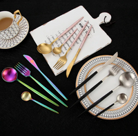24-Piece Stainless Steel Gold-Silver Luxury Cutlery Set – RoyalGlow-Black-State of Style