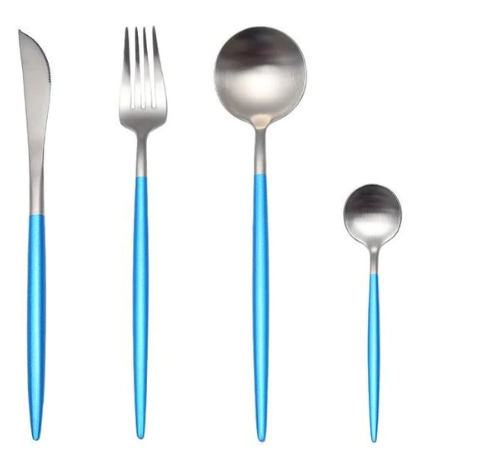 24-Piece Stainless Steel Gold-Silver Luxury Cutlery Set – RoyalGlow-Black-State of Style