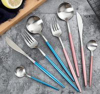 24-Piece Stainless Steel Gold-Silver Luxury Cutlery Set – RoyalGlow-Black-State of Style
