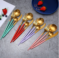 24-Piece Stainless Steel Gold-Silver Luxury Cutlery Set – RoyalGlow-Black-State of Style