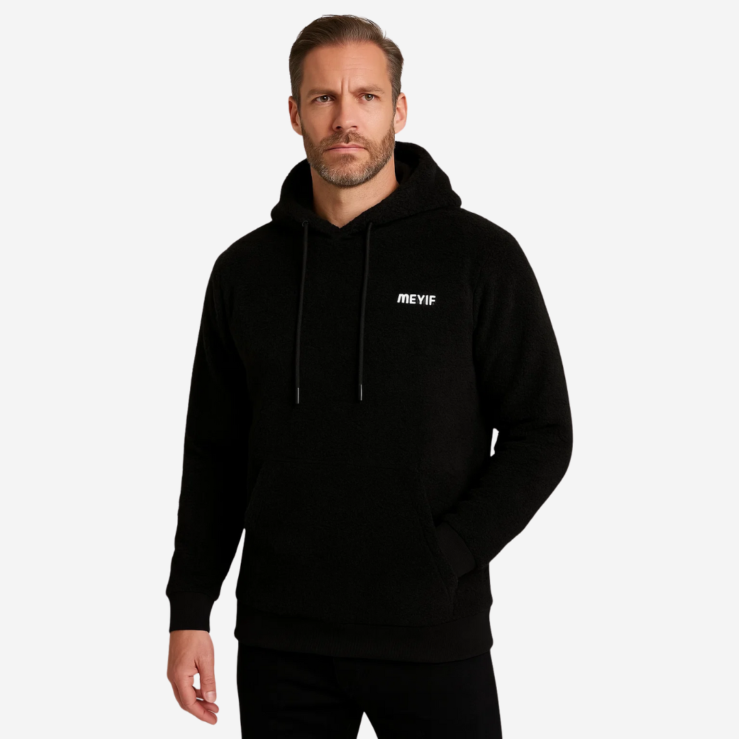 Men's hoodie lined with plush & hood - Emil