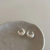 Minimalist Pearl C-Shaped Earrings - Lunette