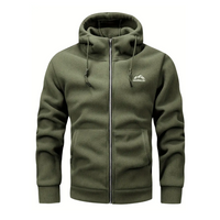 Men's fleece jacket with hood & zip – Sören