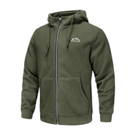 Men's fleece jacket with hood & zip – Sören