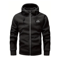 Men's fleece jacket with hood & zip – Sören